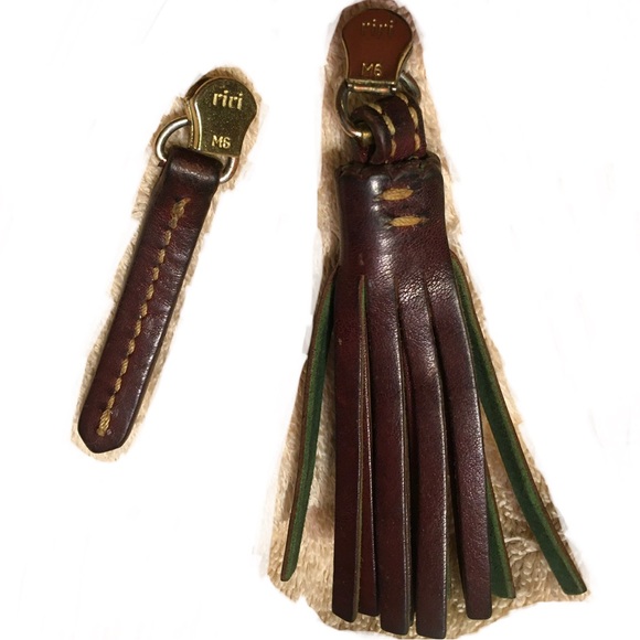 DOONEY & BOURKE Leather Tassel and Zipper Pull Strap Key Fob Bag Charm - Picture 6 of 11